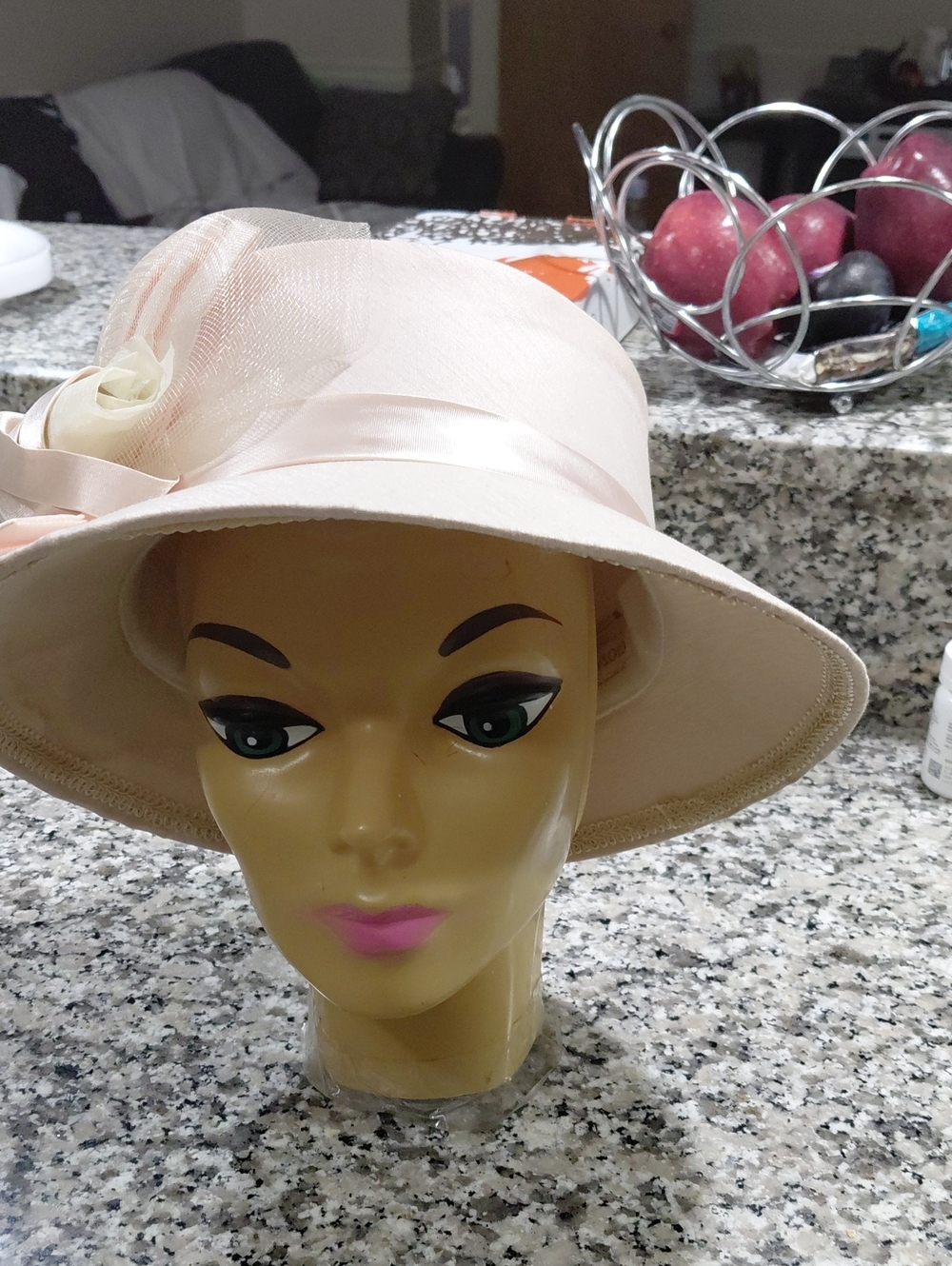 Classic Wide-Brim Women's Dress Hat in Blush